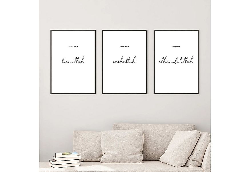 WANDKIND Poster Start with Bismillah 3er Set Premium P701, Islamisches Post günstig online kaufen