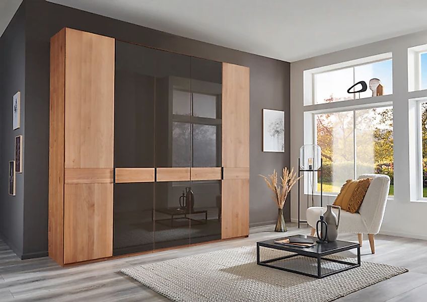 WIEMANN Kleiderschrank "Cardiff, Massivholztüren in Kombination mit Glas- o günstig online kaufen