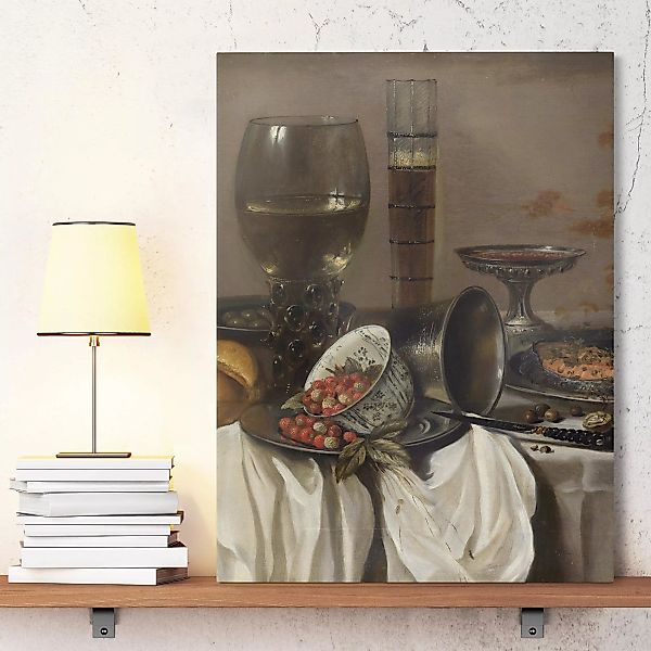 Leinwandbild Kunstdruck - Hochformat Pieter Claesz - Stillleben mit Trinkge günstig online kaufen