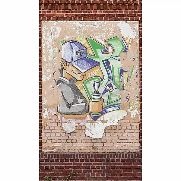 Bricoflor Graffiti Tapete Mit Mauer Motiv Ideal Für Jugendzimmer Und Kinder günstig online kaufen