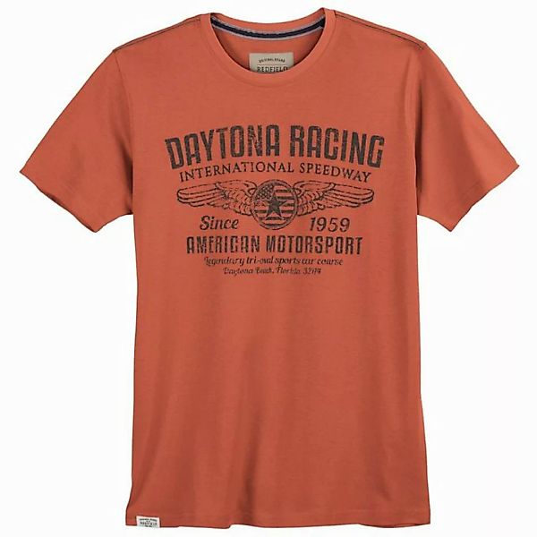 redfield Rundhalsshirt Redfield T-Shirt Übergröße Daytona Racing koralle günstig online kaufen