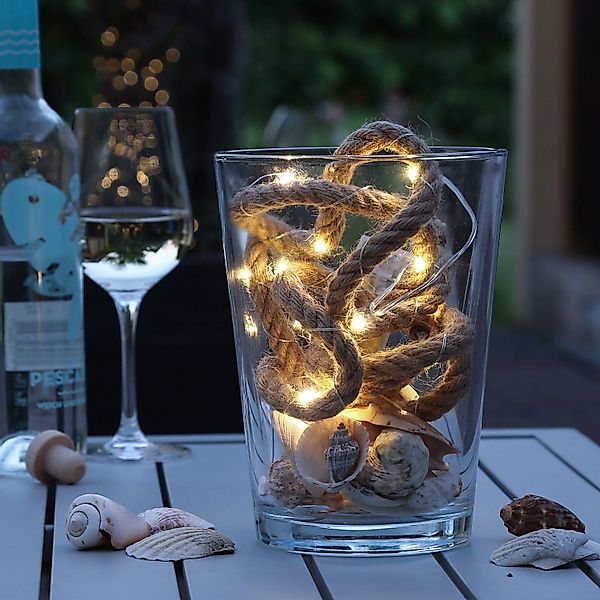 MARELIDA LED-Lichterkette Seil Jute maritime Deko günstig online kaufen
