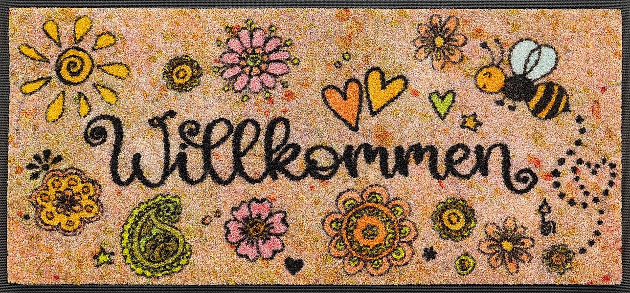 wash+dry by Kleen-Tex Läufer »Bring Glück herein« rechteckig 7 mm Höhe Tepp günstig online kaufen