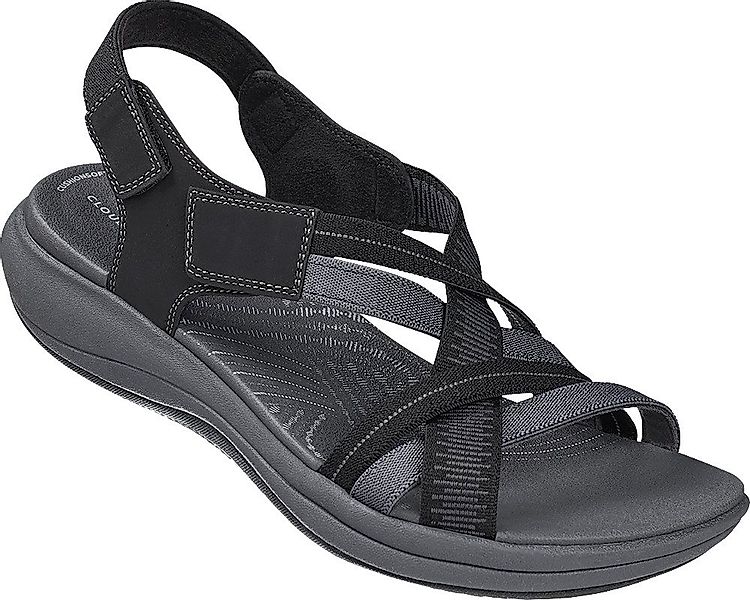 Clarks Sandale mit verstellbarem Klettverschluss und elastischen Riemchen günstig online kaufen