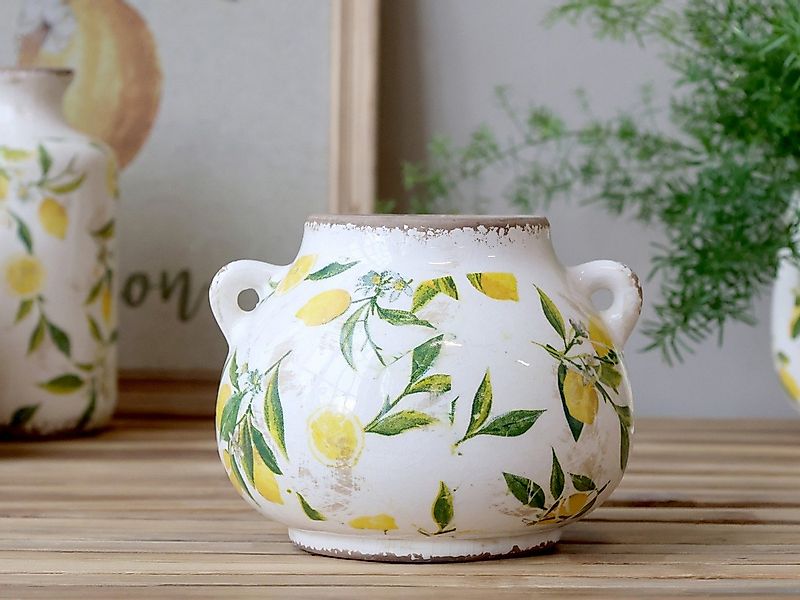 Chic Antique Dekovase Chic Antique * Limone Blumentopf Vase H13,5/D17 antiq günstig online kaufen