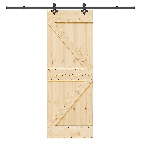 vidaXL Schiebetür mit Beschlag 70x210 cm Massivholz Kiefer 3332634 günstig online kaufen