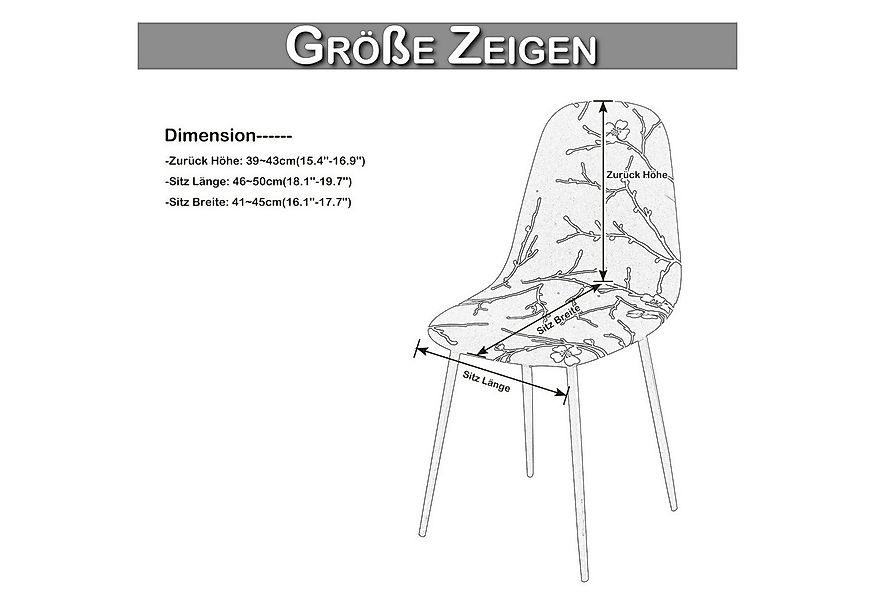 Rosnek Stuhlhusse Bedruckt, Stretch, Floral Geometrische, für Bankett Esszi günstig online kaufen