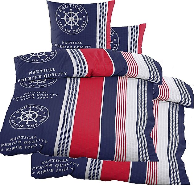 KH-Haushaltshandel Bettwäsche 4-tlg. Seersucker Bettwäsche 2x (135x200 +80x günstig online kaufen