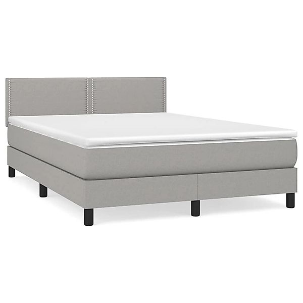 vidaXL Boxspringbett mit Matratze Hellgrau 140x200 cm Stoff1399136 günstig online kaufen