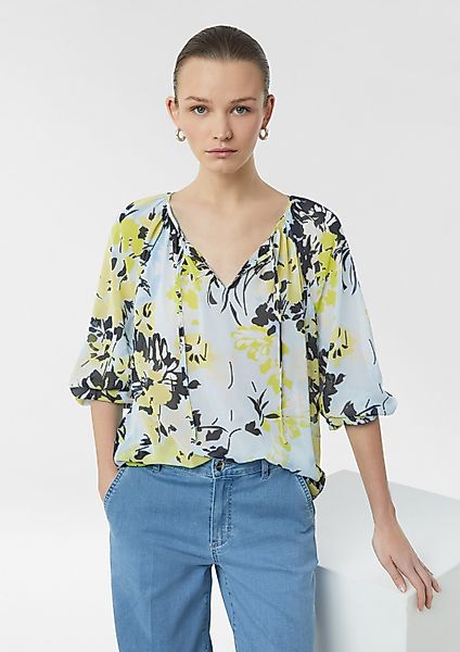 comma Langarmbluse Bluse Semi-transparente Chiffon-Bluse mit günstig online kaufen