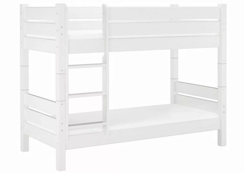 ERST-HOLZ Etagenbett Holzetagenbett stabil in weiß 90x190 teilbar mit Rost günstig online kaufen