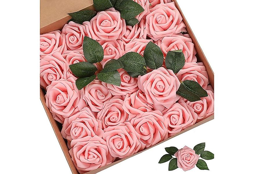 Kunstblume Künstliche Rosen aus Schaumstoff, Rosa, für Hochzeiten und DIY R günstig online kaufen