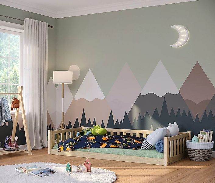 Bellabino Kinderbett Mura (Bodenbett 90x200 weiß, inkl. Lattenrost), bodent günstig online kaufen