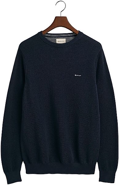 Gant Rundhalspullover "COTTON PIQUE C-NECK", mit Logostickerei auf der Brus günstig online kaufen