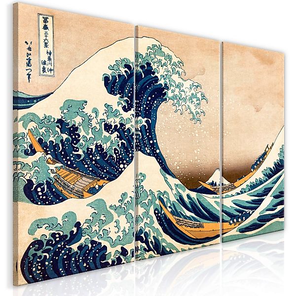 Wandbild - The Great Wave off Kanagawa (3 Parts) günstig online kaufen