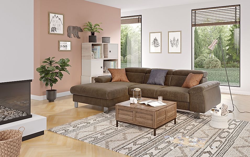 COTTA Ecksofa Komaris L-Form mit Kopfteilverstellung, günstig online kaufen