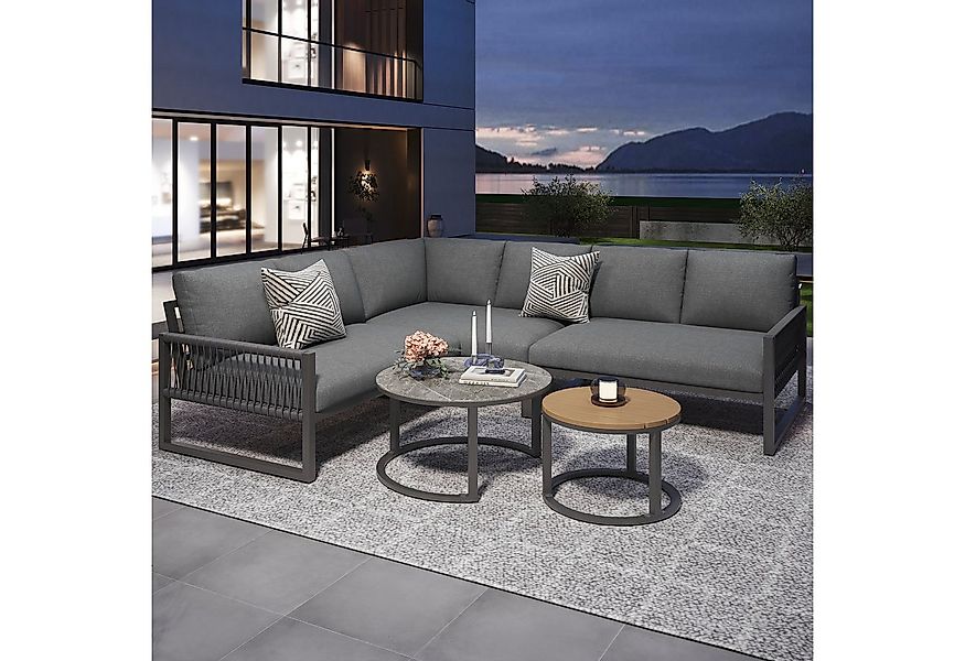 MODFU Gartenlounge-Set Ecksofa mit verzinktem Eisengestell, (Garten-Lounge- günstig online kaufen