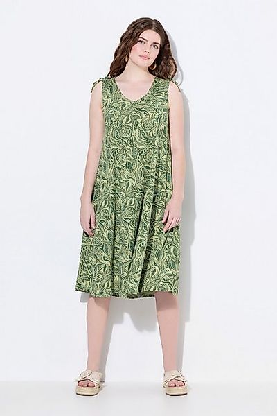 Ulla Popken Jerseykleid Midikleid V-Ausschnitt ärmellos Biobaumwolle günstig online kaufen