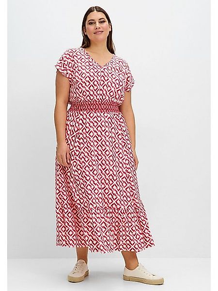 Sheego Sommerkleid Große Größen mit Smokbund und Grafikprint günstig online kaufen