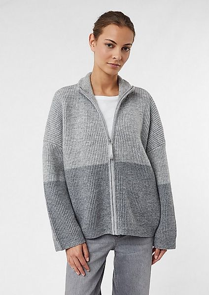 comma Cardigan Strickjacke Wollmix-Cardigan in Grautönen günstig online kaufen