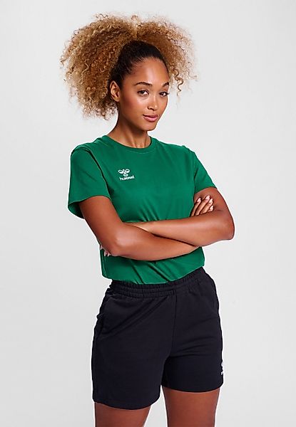 hummel T-Shirt Rundhalsausschnitt gesticktes Logo Regular günstig online kaufen