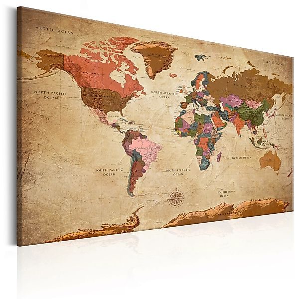 Wandbild - World Map: Brown Elegance günstig online kaufen