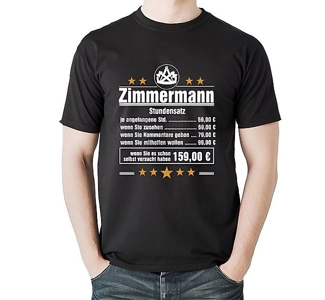 Lasernauten Print-Shirt T-Shirt Stundensatz Zimmermann Zunftsymbol Shirt S günstig online kaufen