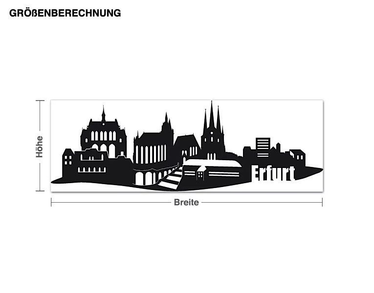 Wandtattoo Architektur & Skyline Skyline von Erfurt mit Schriftzug günstig online kaufen