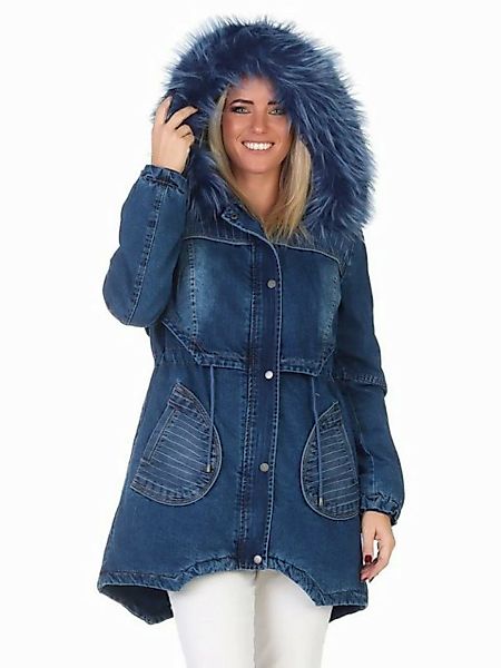 Aurela Damenmode Winterjacke Damen Jeansjacke lässiger Outdoor-Parka mit Ka günstig online kaufen