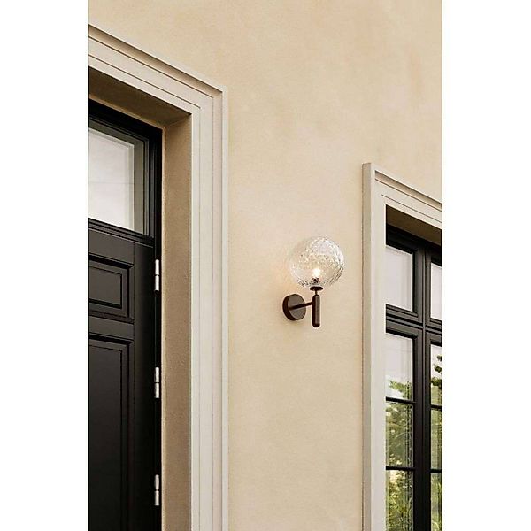 Nuura Außen-Wandlampe Miira, Ø 20 cm, bronze dunkel/klar günstig online kaufen