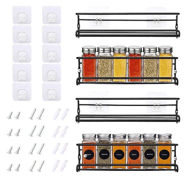 TUWENA Gewürzregal Gewürzregal Wand 4-Etagen Gewürz Organizer, Metall Gewür günstig online kaufen