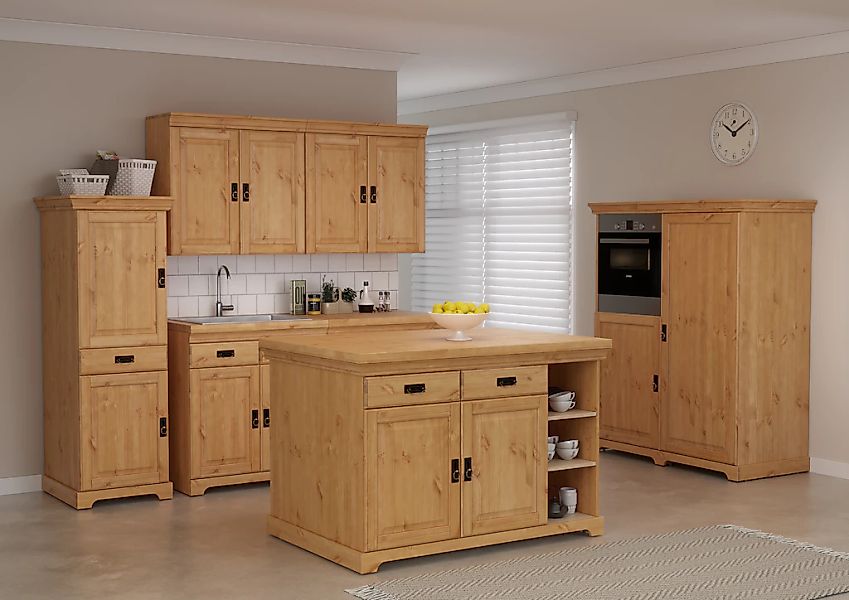 Home affaire Backofen/Kühlumbauschrank "Rügen" Breite 127 cm, Kiefer massiv günstig online kaufen