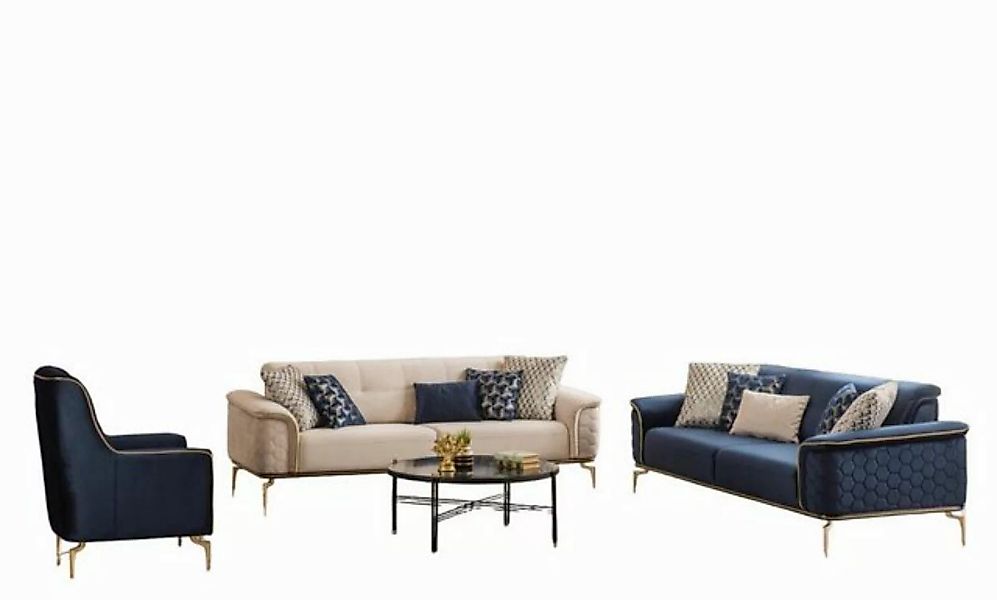 JVmoebel Sofa Sofagarnitur Garnitur Sofas Sofa Sessel Dreisitzer 3+3+1, Mad günstig online kaufen