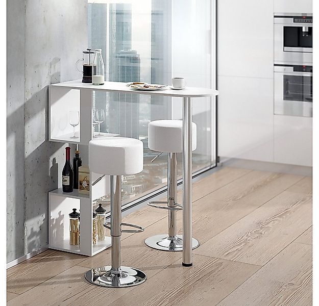 Vicco Bartisch Vincent, Weiß, 113 x 40 cm mit 2 Barhockern (3-St) günstig online kaufen