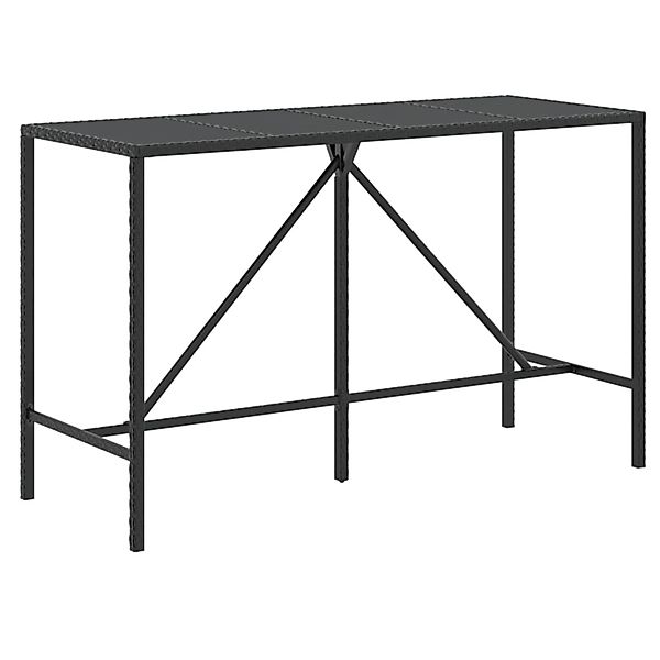 vidaXL Bartisch mit Glasplatte Schwarz 180x70x110 cm Poly Rattan 362591 günstig online kaufen