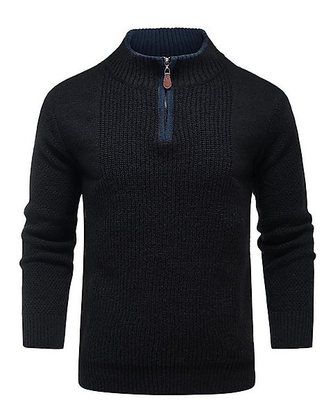 Allthemen Strickpullover mit Reißverschluss Troyer Zip Herren casual Stehkr günstig online kaufen