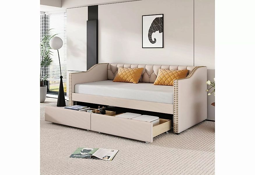 Fangqi Einzelbett 90x200cm Einzelbett mit zwei herausnehmbaren Schubladen, günstig online kaufen
