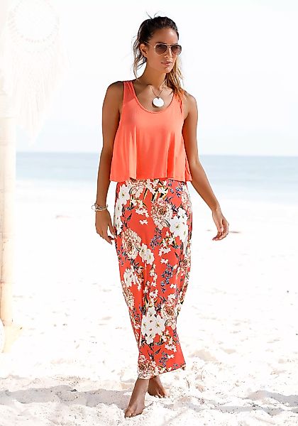 s.Oliver Maxikleid im Lagen-Look mit Blumenprint, günstig online kaufen