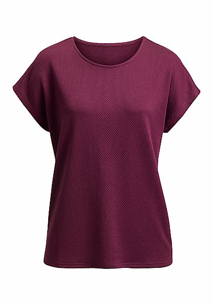 LASCANA Kurzarmshirt "in Strukturoptik" mit Viskose günstig online kaufen