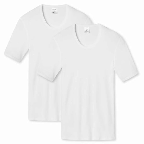 SCHIESSER Herren Unterhemden 2-Pack - 1/2 Arm, Cotton Essentials, Feinripp, günstig online kaufen