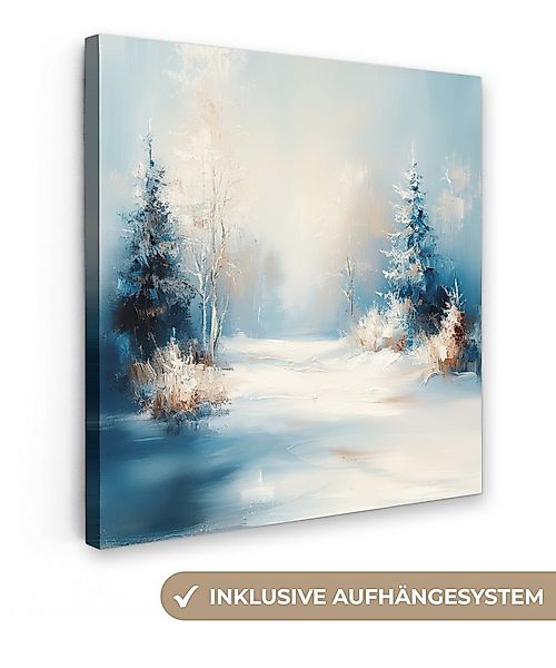 OneMillionCanvasses® Leinwandbild Wald - Winter - Natur - Abstrakt - Schnee günstig online kaufen