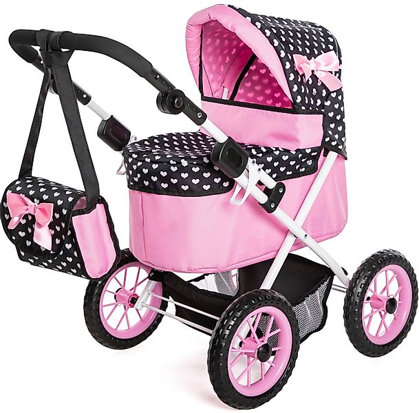 Bayer Puppenwagen Trendy, pink/schwarz, mit Wickeltasche günstig online kaufen