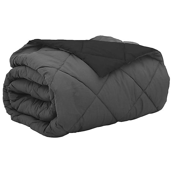 vidaXL Sommerdecke Schwarz und Anthrazit 240 x 200 cm Mikrofaser 42025480 günstig online kaufen