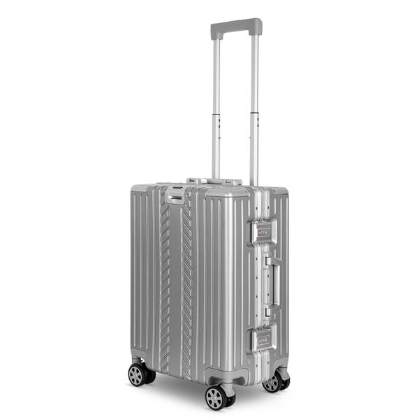 WINLIFE Trolley Hartschalen-Koffer Alu-Rahmen Silber Trolley günstig online kaufen