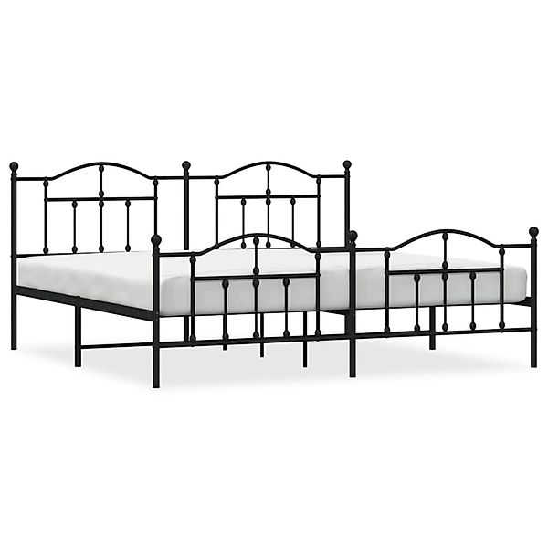 vidaXL Bettgestell mit Kopf- und Fußteil Metall Schwarz 200x200 cm 353464 günstig online kaufen