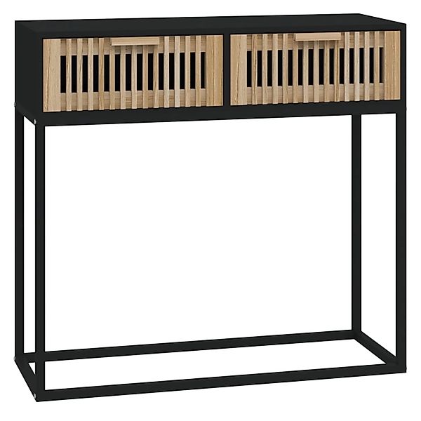 vidaXL Beistelltisch Konsolentisch Schwarz 80x30x75 cm Holzwerkstoff und Ei günstig online kaufen