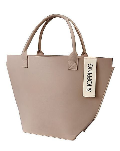 Dekoleidenschaft Einkaufsshopper Tasche "Shopping" aus Filz in beige, große günstig online kaufen