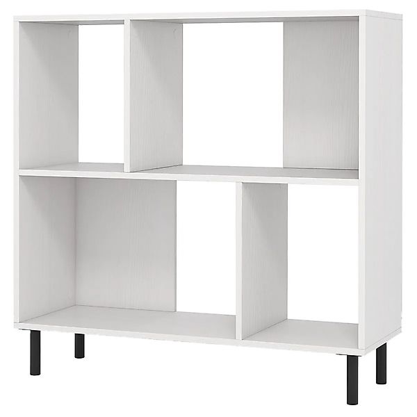Costway Bücherregal 4 Fächern 2 Ebenen 90 x 30 x 90 cm Weiß günstig online kaufen