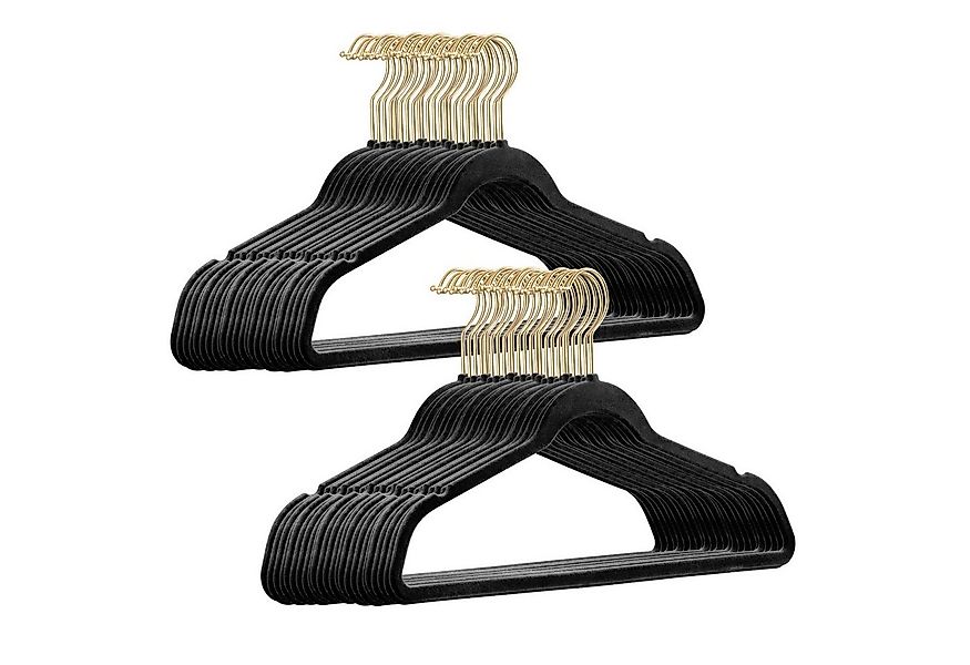StickandShine Kleiderbügel 50 Stück Samt Kleiderbügel mit Gold Haken (50er günstig online kaufen