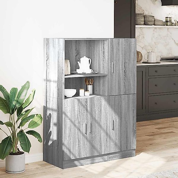 vidaXL Regal 2-tlg. Küchenschrank-Set Grau Sonoma günstig online kaufen
